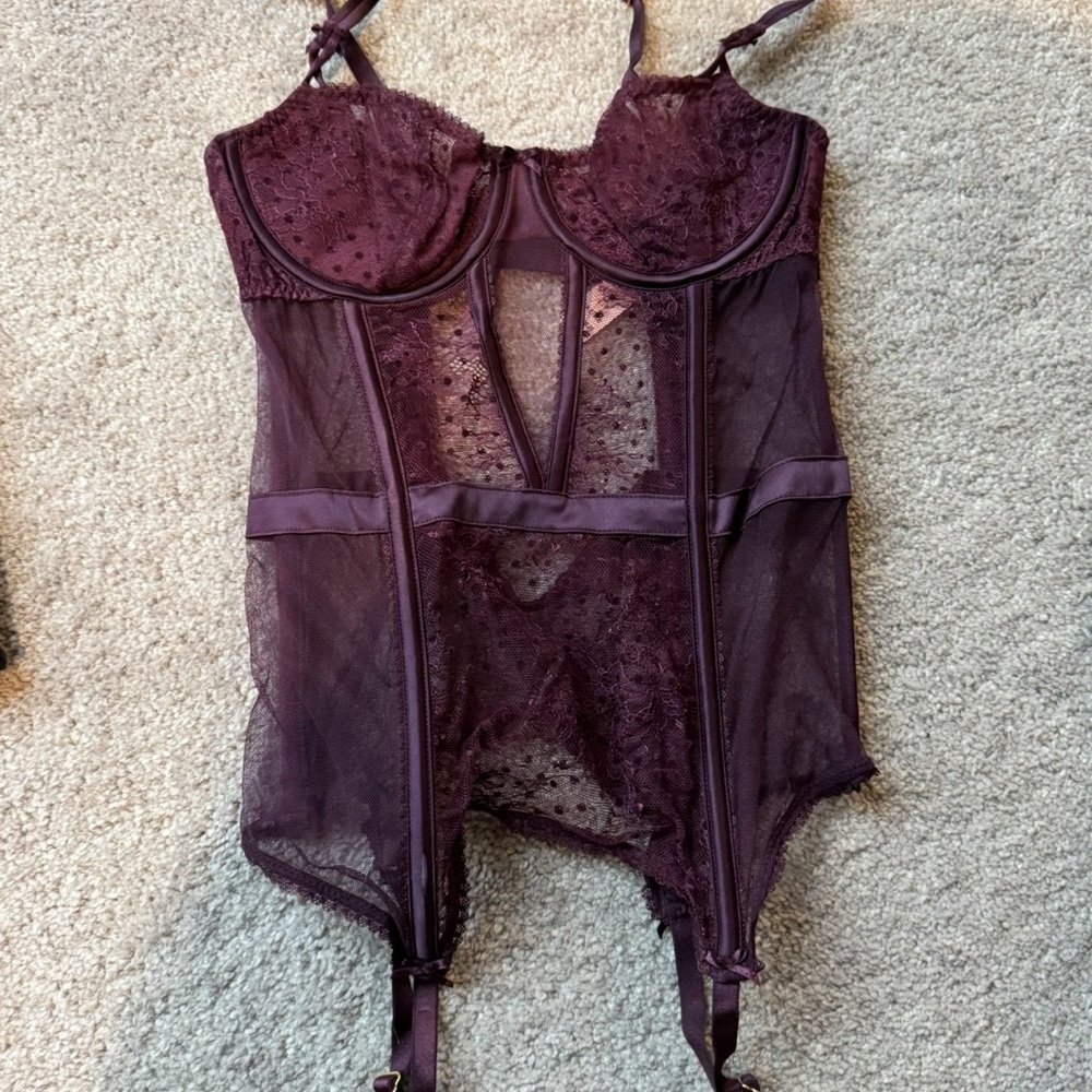 Victoria's Secret Deep Purple Lace Chemise